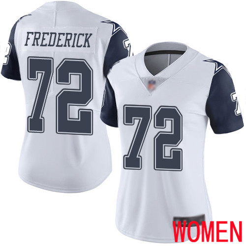 Women Dallas Cowboys Limited White Travis Frederick #72 Rush Vapor Untouchable NFL Jersey
